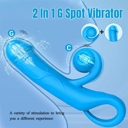 10-Function Clitoral &amp; G-Spot Vibrating Snail Dildo