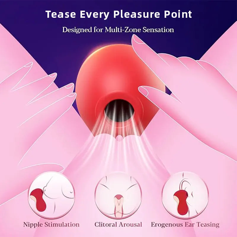 Rose Sucking Vibrator, Clitoris and Nipple Vibration