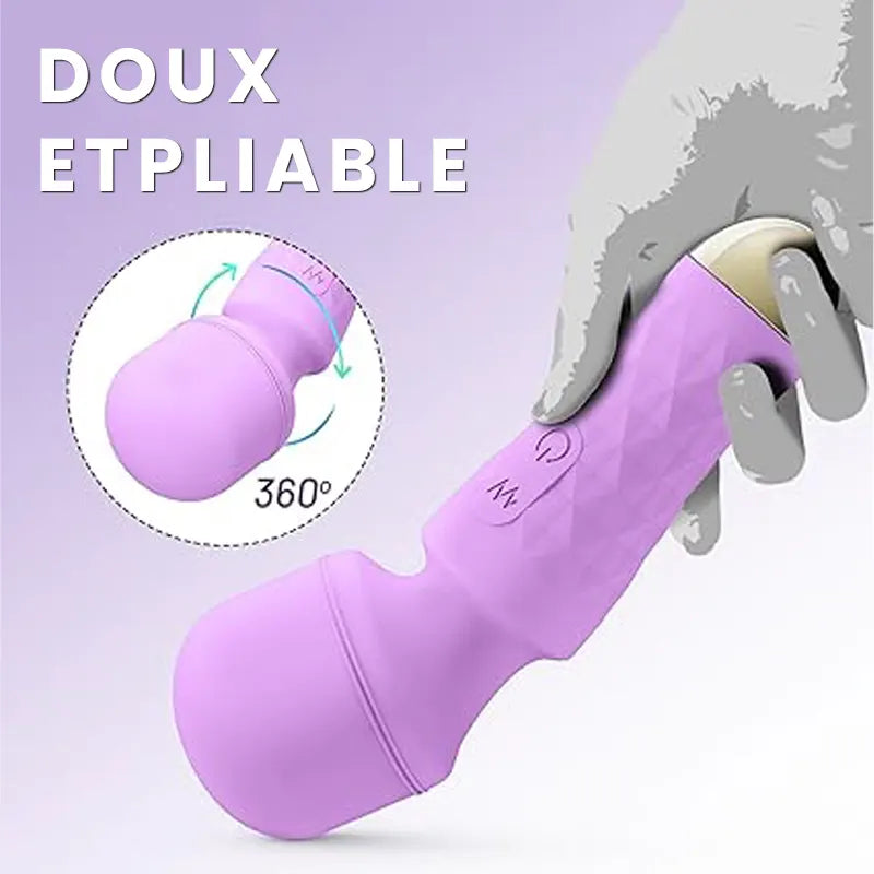 A cute wand vibrator with two vibrating ends