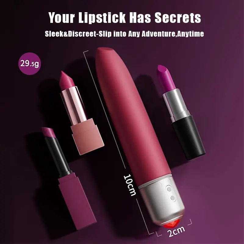 Mini Lipstick Bullet Vibrator, 10 Vibration modes
