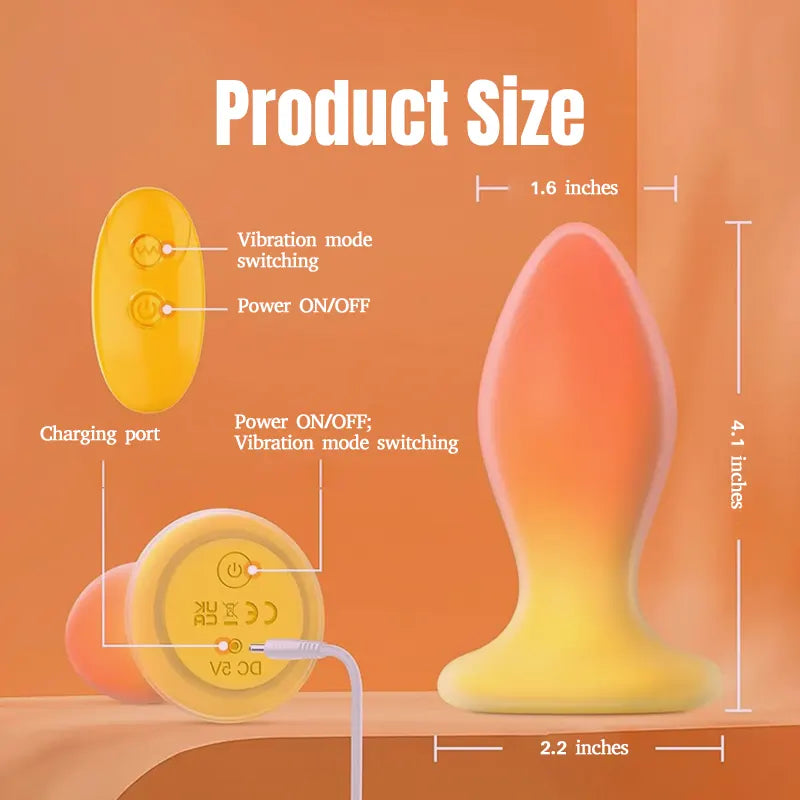 Vibrating Ergonomic Gradient Color Anal Plug