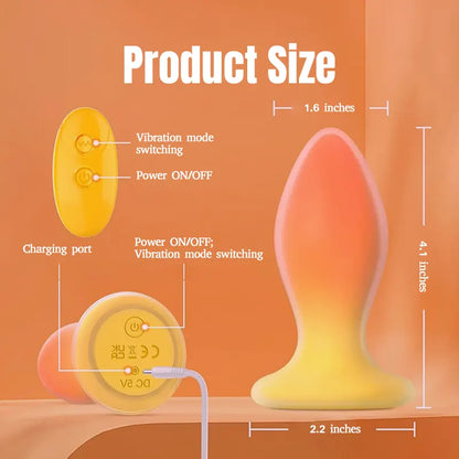 Vibrating Ergonomic Gradient Color Anal Plug