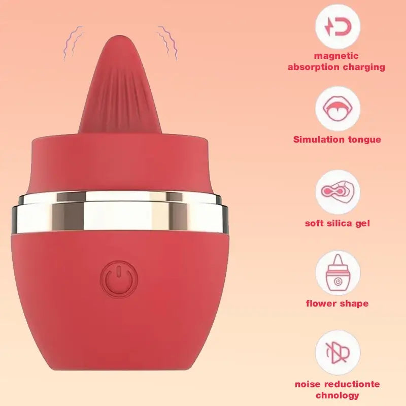 2-in-1 Rose Clitoral G-spot Licking Vibrator