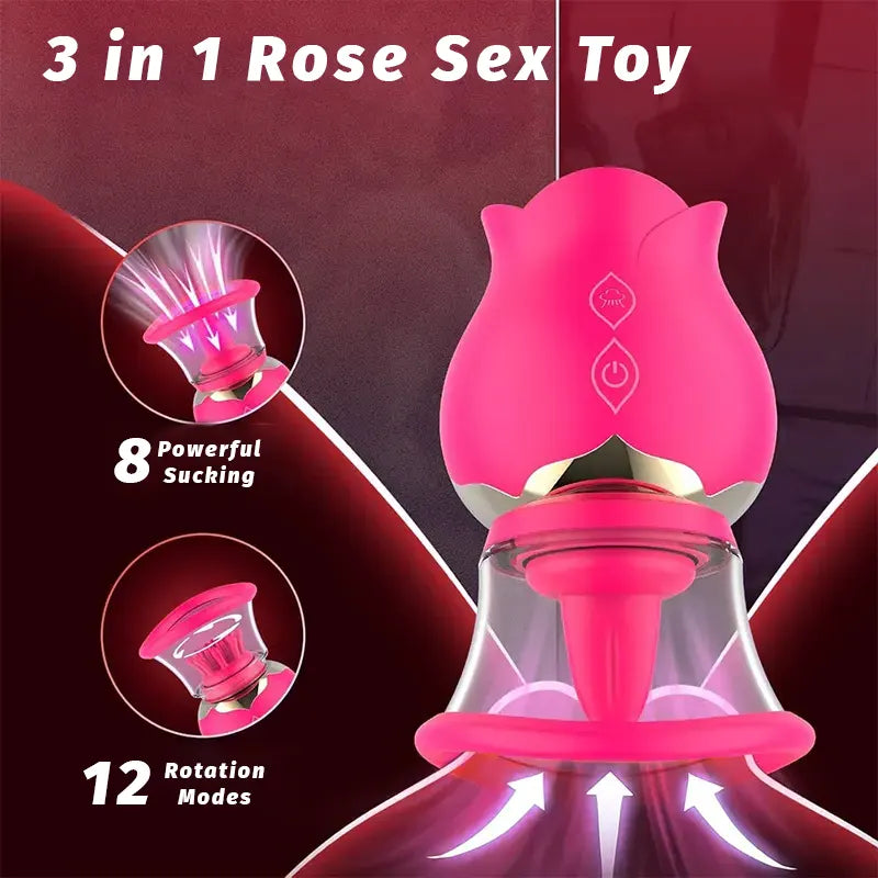 Tongue Rose Breast Pump Sucker Vibrator