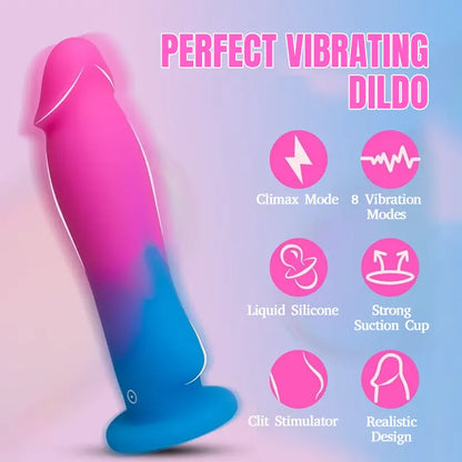 Ombre Suction Cup Vibrating Dildo