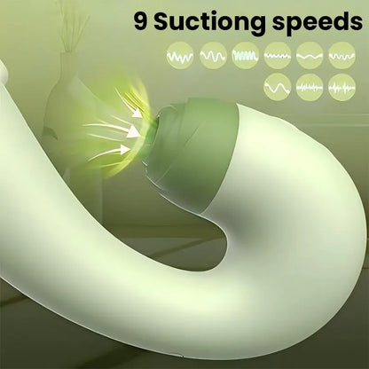 Green two-in-one vibrator, sucking and vibrating