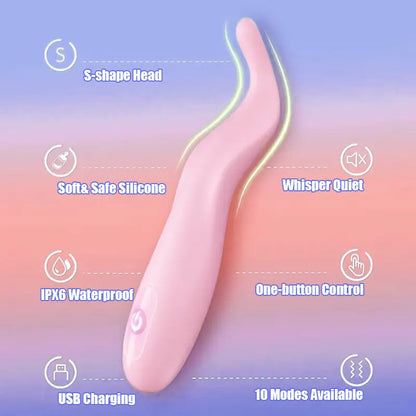 S-shaped precision head pink g-spot vibrator