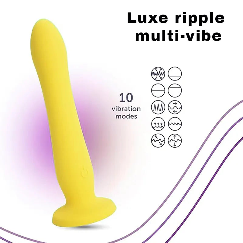 Realistic yellow dildo vibrator with suction cup