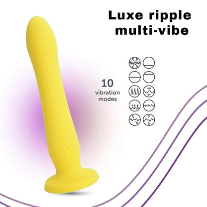 Realistic yellow dildo vibrator with suction cup
