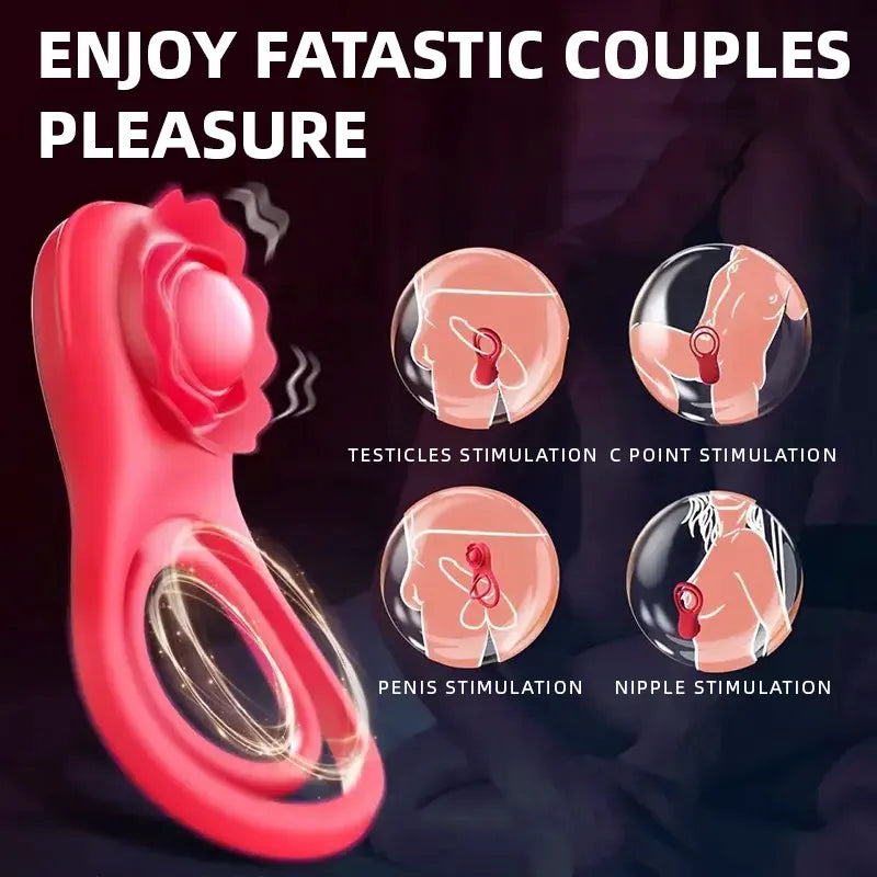 App-Controlled Rose Cock Ring – Clit &amp; Ball Stimulator