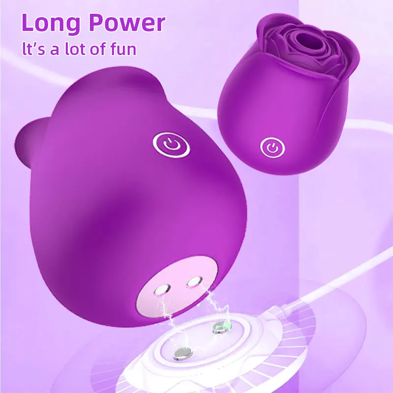 10 Suctions Purple Rose Clit Toy for Women