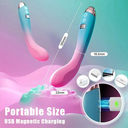 Female G-spot vibrator with 9 wiggling vibration modes