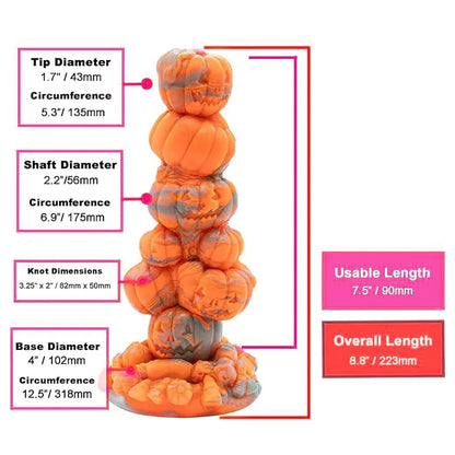 Pumpkin Spice Knot Halloween Suction Cup Fantasy Dildo