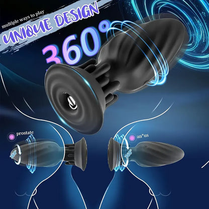 Rotating Vibrating Anal Plug with Remote