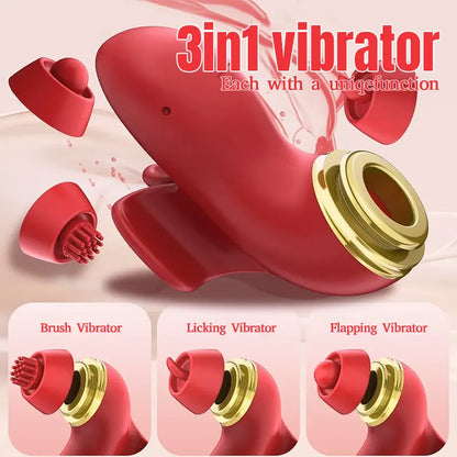 TriplePlay 3-in-1 Vibrator: Flap, Lick &amp; Brush
