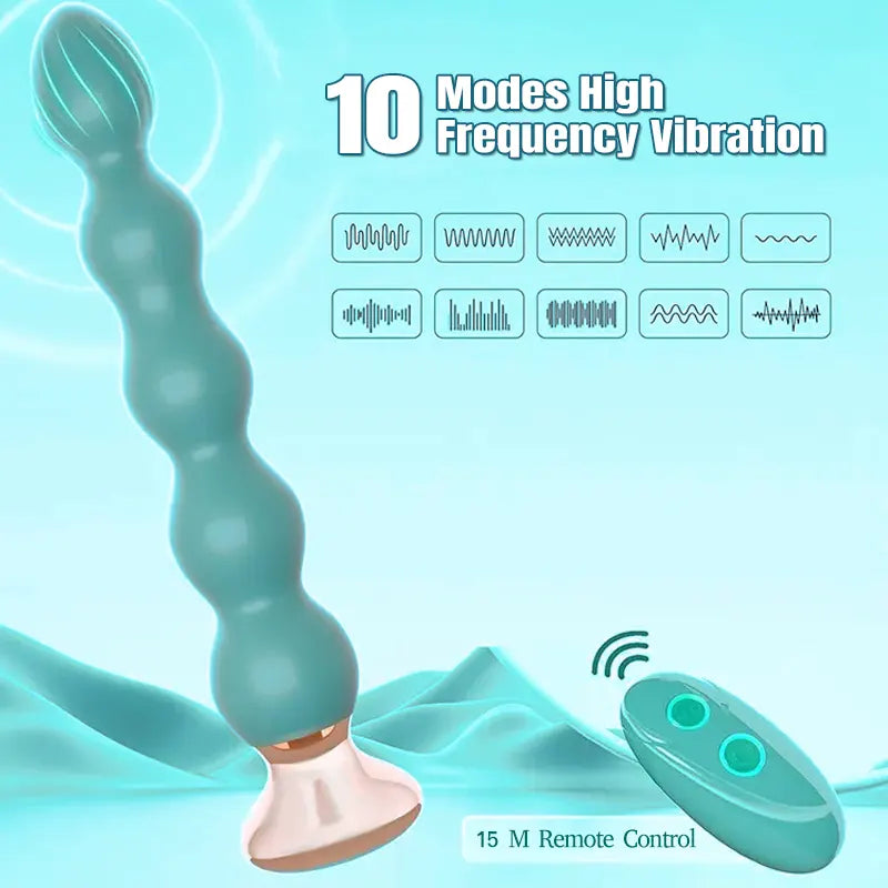 Remote Control 10 Vibrating Plug Anal Beads