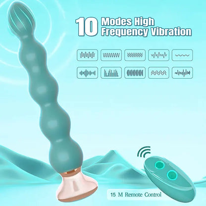 Remote Control 10 Vibrating Plug Anal Beads