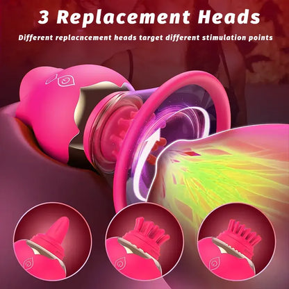 Tongue Rose Breast Pump Sucker Vibrator