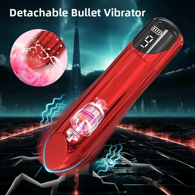 Masturbator with detachable bullet vibrator, 9 vibrations