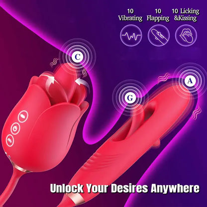 4 in 1 Rose Dildo Clitoral Vibrator