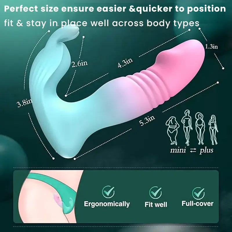 2-in-1 Rabbit Vibrator with 9 Thrust Dildos