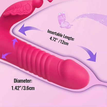 Butterfly Telescopic Vibrating Masturbator - Inyarose