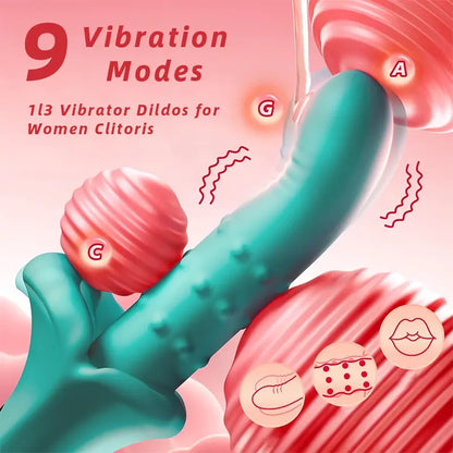 Dildo G-spot Vibrator Sex Toy for Women 9 Telescope Vibration Thrusts