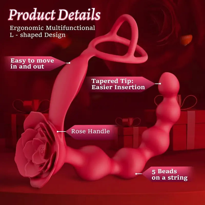Rose Prostate Vibrator with Remote