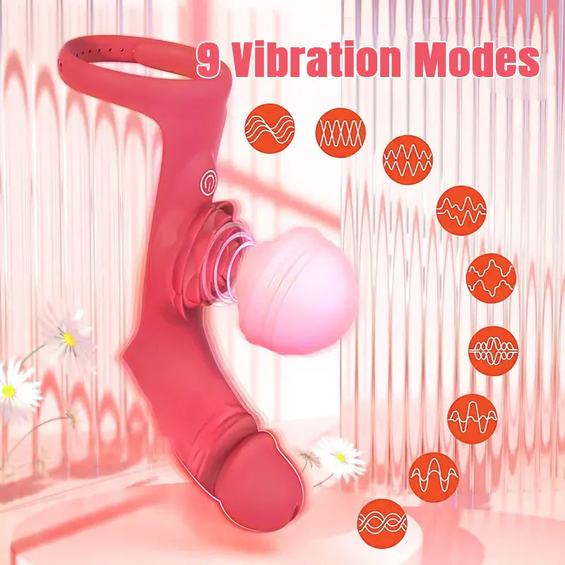 Flexible Finger Vibrator with Rose
