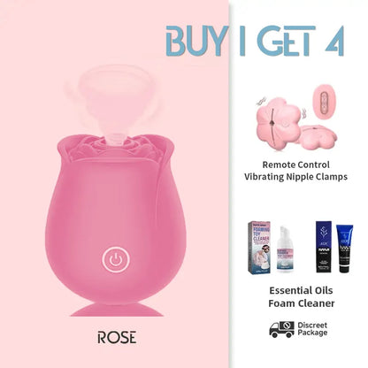 Pink Rose Toy with 10 Suction Modes