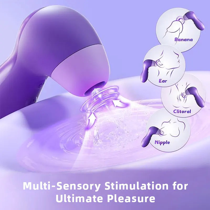 2-in-1 Mini Purple Sucking Vibrator