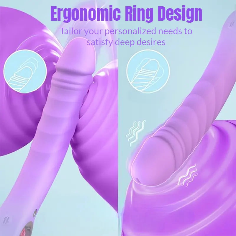 Dildo with finger ring, 8.4-inch G-spot vibrator