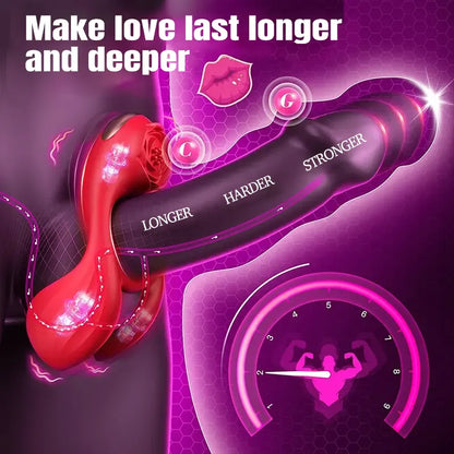 Rose Long Lasting Clitoral Stimulation Penis Ring