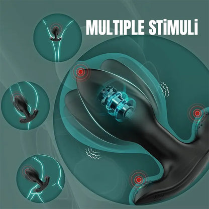 10-Mode Vibrating &amp; Rotating Anal Plug with Remote Control