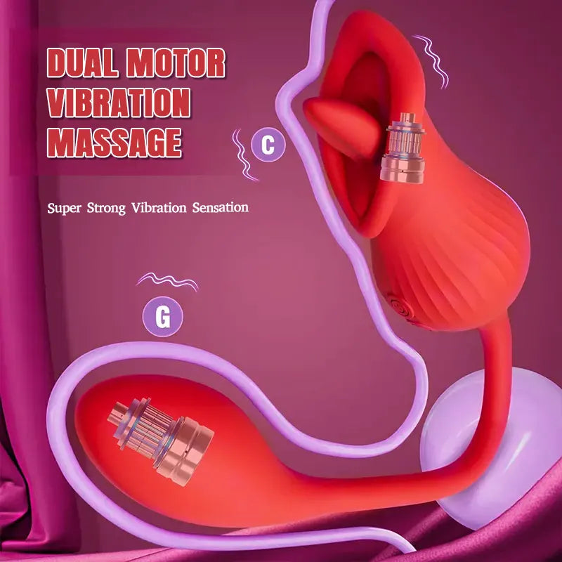 2-in-1 Double Vibration Bullet Tongue Vibrator