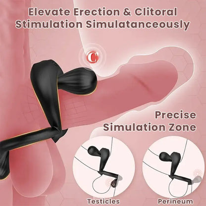 Silicone Vibrating Cock Ring with Dual Adjustable Beads
