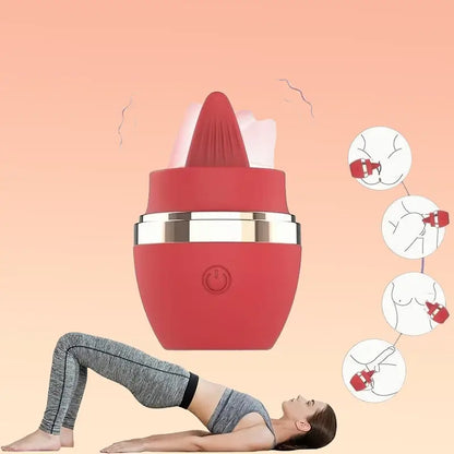 2-in-1 Rose Clitoral G-spot Licking Vibrator