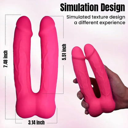 APP Controlled Double Vibrating Dildo for Vaginal &amp; Anal Stimulation