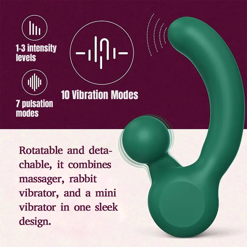 3-in-1 Multi-Function Vibrator with Rotating &amp; Thrusting Action
