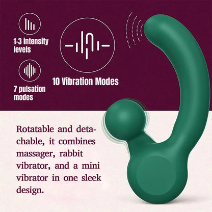 3-in-1 Multi-Function Vibrator with Rotating &amp; Thrusting Action