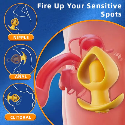 Hollow Vibrating Silicone Butt Plug Beginner-Friendly Anal Sex Toy