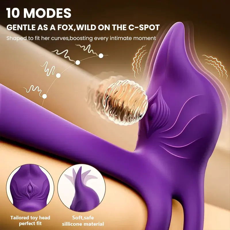 Remote-controlled penis ring with dildo, powerful vibration