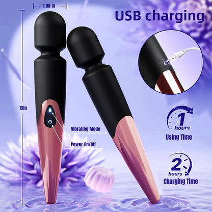 Female Wand Vibrator Elegant Rose Gold