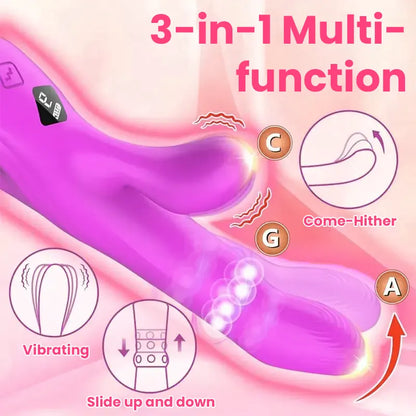 3-in-1 portable rabbit vibrator, cute purple appearance
