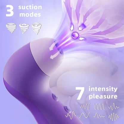 2-in-1 Mini Purple Sucking Vibrator
