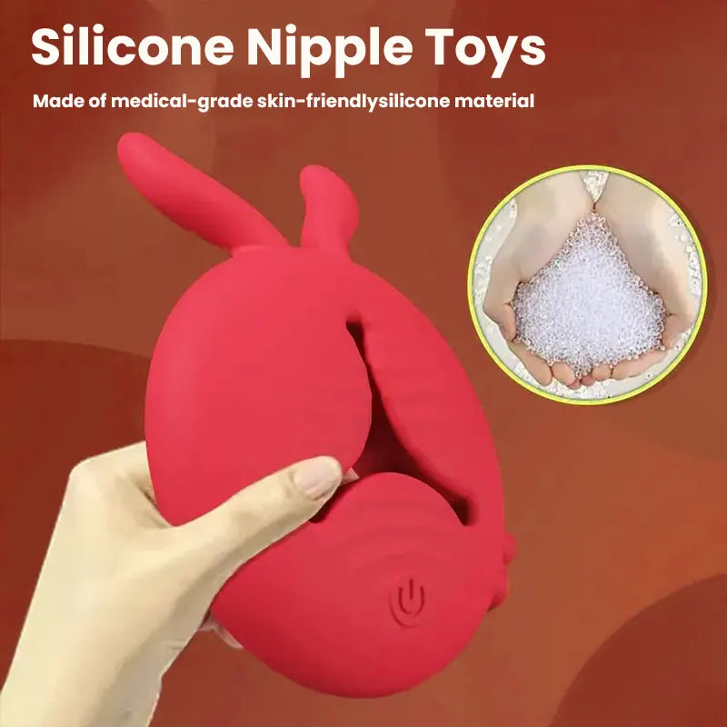 Rabbit Design Vibrator Nipple Clamps Stimulator