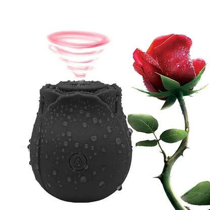 Rose-Shaped Suction Vibrator - 6 Colors