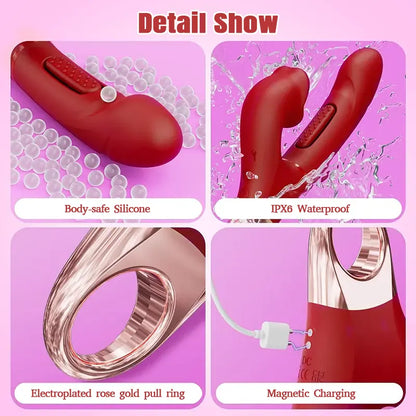 3-in-1 Tongue Rose Clitoral Bite Vibrator