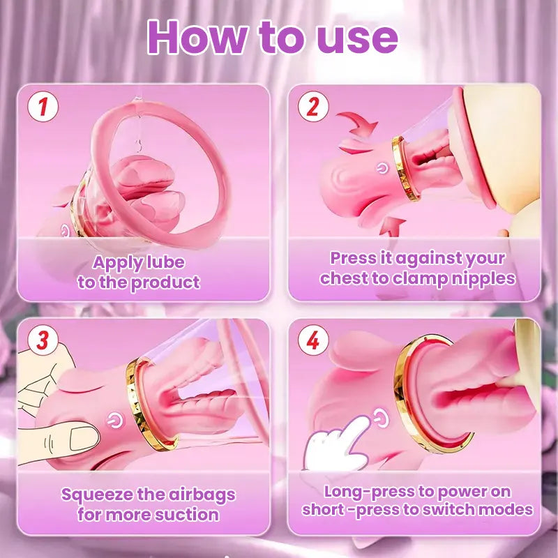 10 Vibrations Nipple Clamps Vibrator with Suction Cup