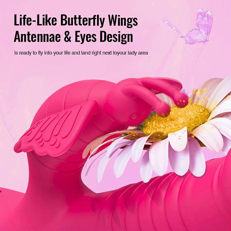 Butterfly Telescopic Vibrating Masturbator - Inyarose